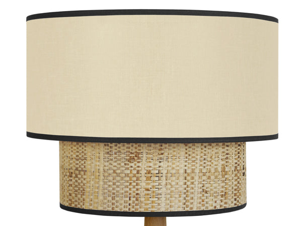 Lampe a poser TOSEL COCHIN,bois , H54xD30xP30  cm.