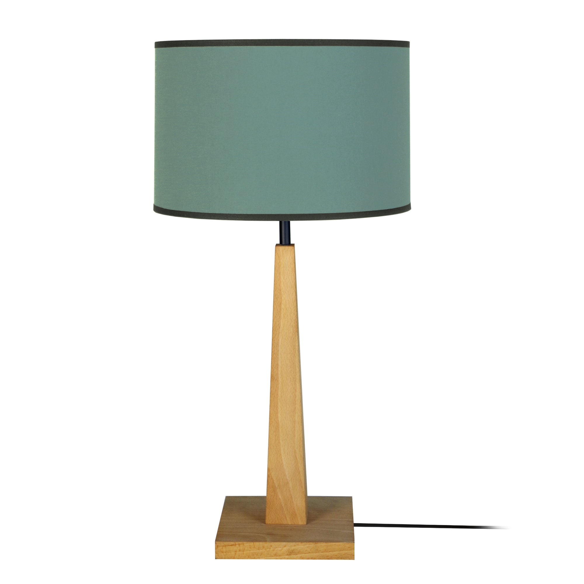 Lampe a poser TOSEL NIDRA,bois, tissu H54xD30xP30  cm.