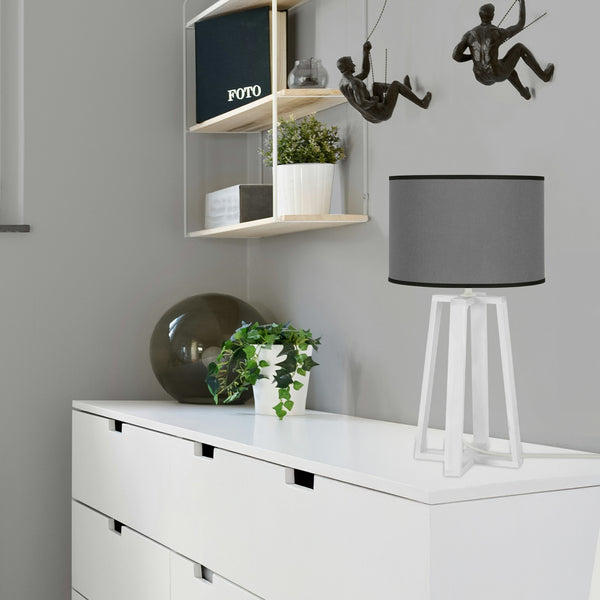 Lampe de chevet TOSEL MANON B,bois, tissu H50xD22xP22  cm.