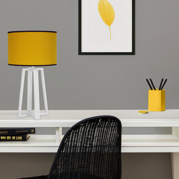 Lampe de chevet TOSEL MANON B,bois, tissu H50xD22xP22  cm.