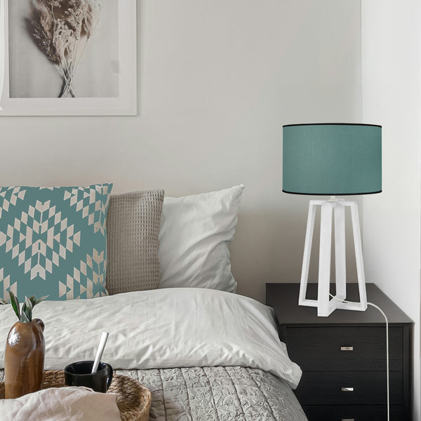 Lampe de chevet TOSEL MANON B,bois, tissu H50xD22xP22  cm.