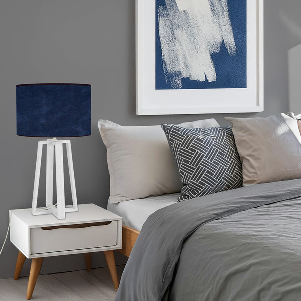 Lampe de chevet TOSEL MANON B,bois, tissu H50xD22xP22  cm.