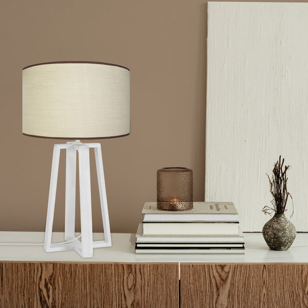 Lampe de chevet TOSEL MANON B,bois, tissu H50xD22xP22  cm.