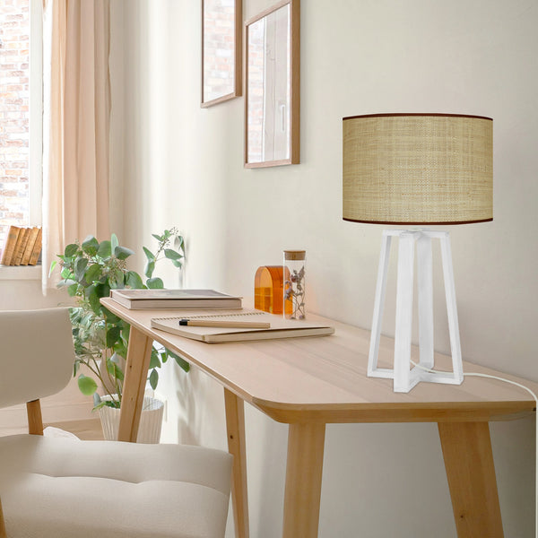 Lampe de chevet TOSEL MANON B,bois, tissu H50xD22xP22  cm.