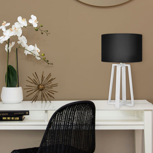 Lampe de chevet TOSEL MANON B,bois, tissu H50xD22xP22  cm.