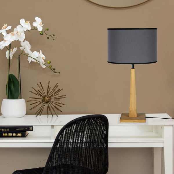 Lampe a poser NIDRA colonne bois