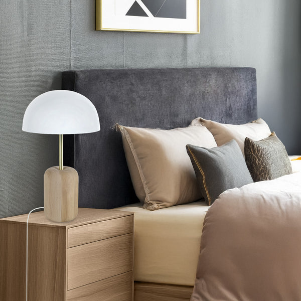 Lampe a poser TOSEL GUSTTAVO METAL,bois, métal , H36xD23xP23  cm.