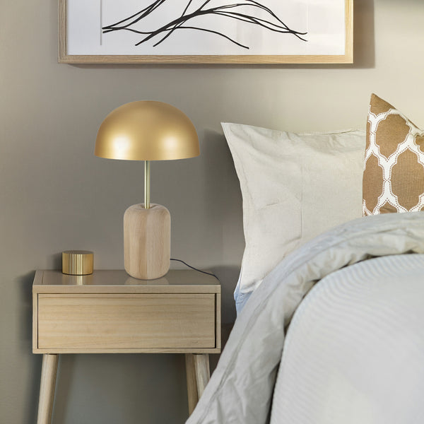 Lampe a poser TOSEL GUSTTAVO METAL,bois, métal , H36xD23xP23  cm.