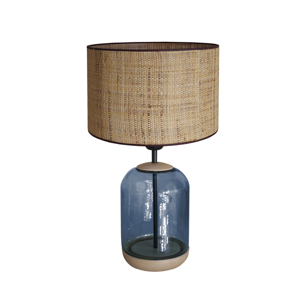 Lampe á poser SVALBARD SMALL cylindre verre bois