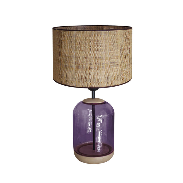 Lampe á poser SVALBARD SMALL cylindre verre bois