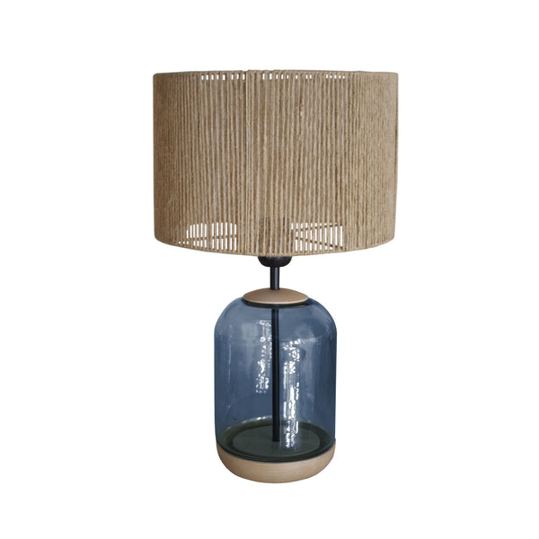 Lampe a poser TOSEL SVALBARD S verre, tissu H41xD25xP25cm - 1 Lumière