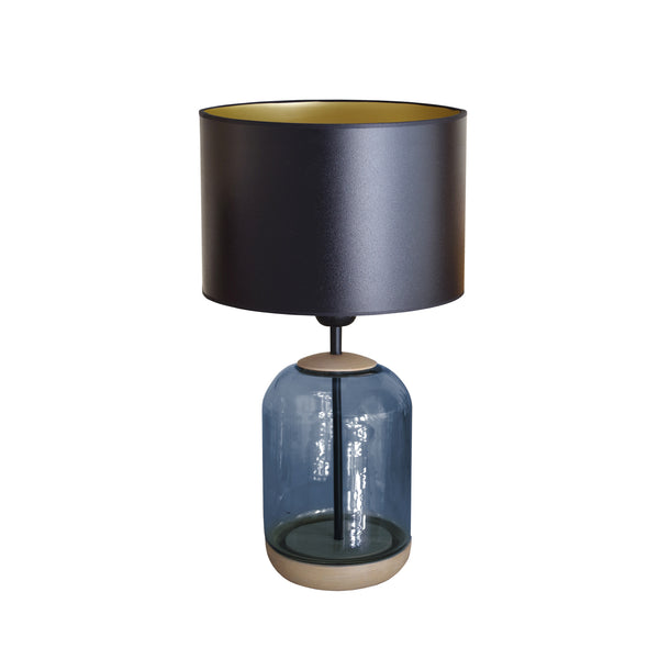 Lampe chevet SVALBARD SMALL cylindre bois verre