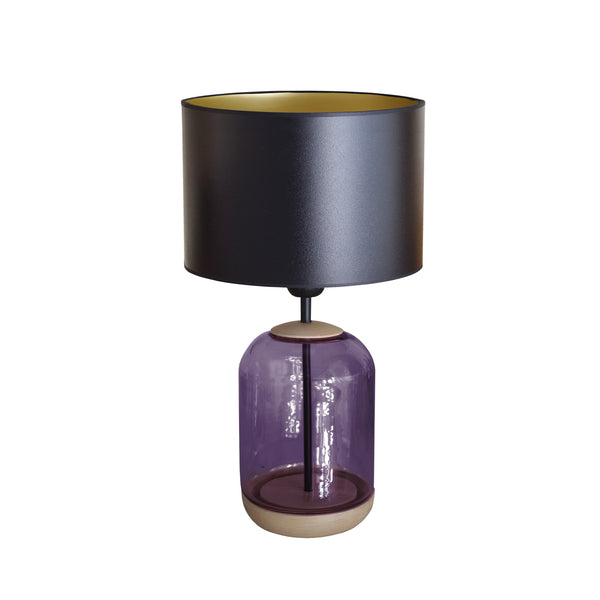 Lampe chevet SVALBARD SMALL cylindre bois verre