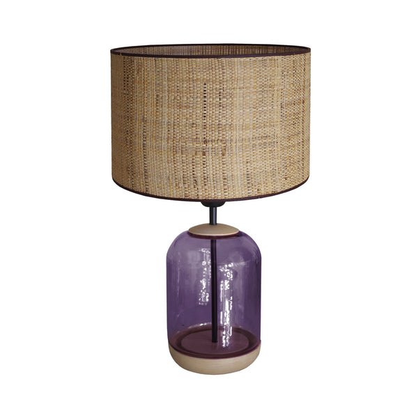 Lampe á poser SVALBARD MIDIUM cylindre verre bois