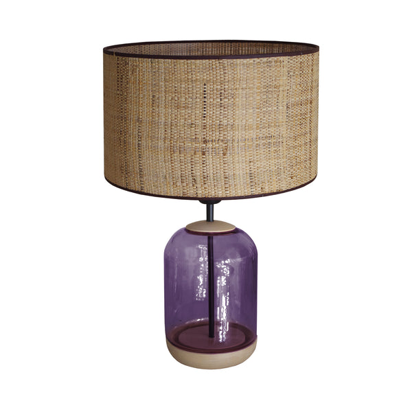 Lampe á poservSVALBARD BIG cylindre verre bois