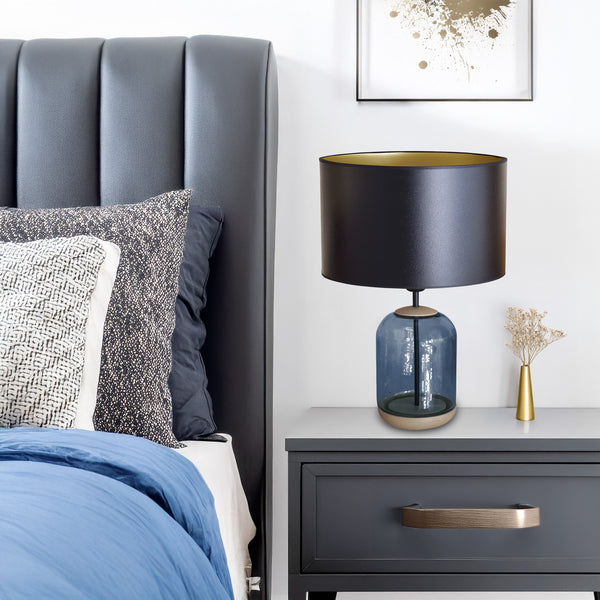 Lampe á poser SVALBARD BIG cylindre verre bois