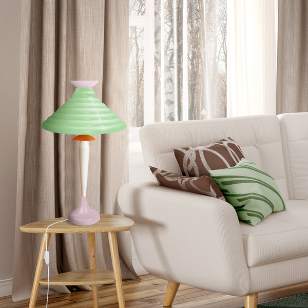 Lampe de salon TOSEL ÁGDA,métal,bois, H61xD35xP35  cm.