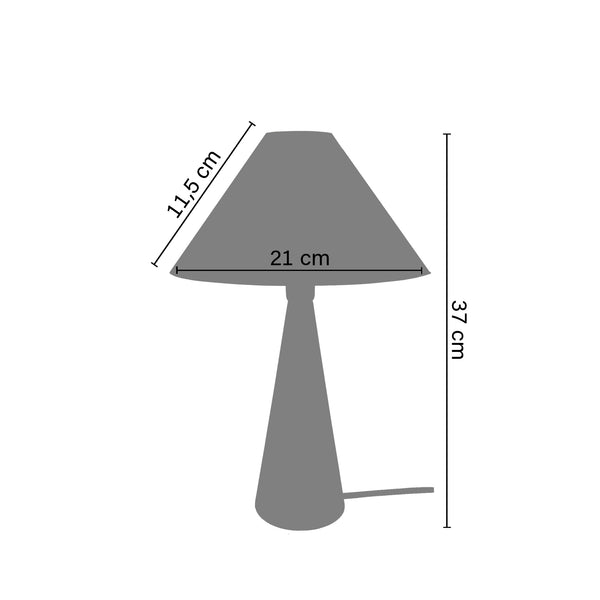 Lampe de chevet TOSEL LOTTA,métal,bois, H37xD21xP21  cm.