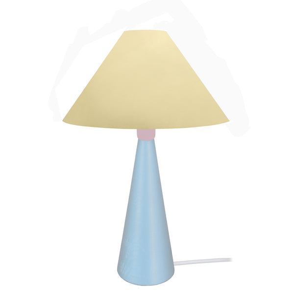 Lampe de chevet TOSEL LOTTA,métal,bois, H37xD21xP21  cm.