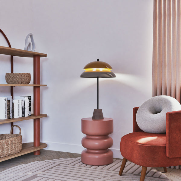 Lampe de bureau TOSEL MILANO,métal, bois H69xD40xP40 cm