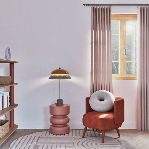 Lampe de bureau TOSEL MILANO,métal, bois H69xD40xP40 cm