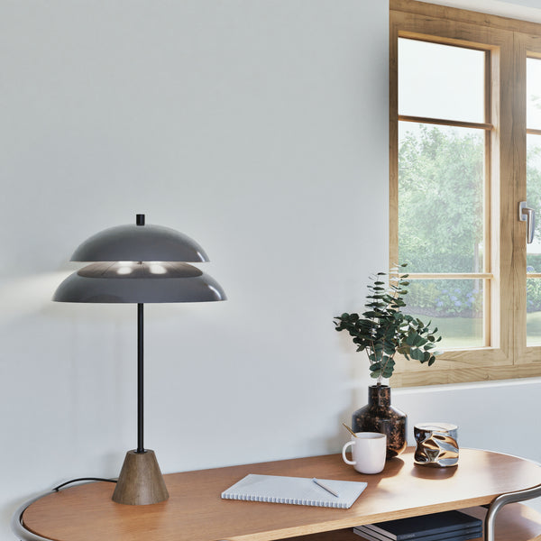 Lampe de bureau TOSEL MILANO,métal, bois H69xD40xP40 cm