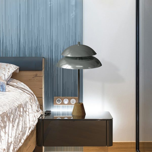 Lampe de bureau TOSEL MILANO,métal, bois H69xD40xP40 cm