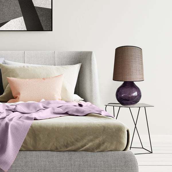 Lampe a poser TOSEL BURANO BIG verre, bois, tissu H68xD40xP40cm - 1 Lumière