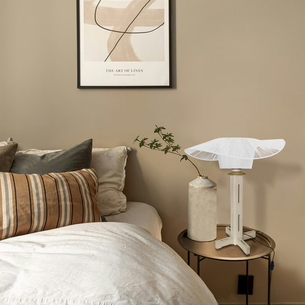 Lampe a poser TOSEL PADUA bois, métal, ficelle H60xD40xP40 cm