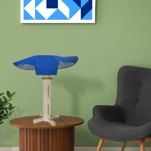 Lampe a poser TOSEL PADUA bois, métal, ficelle H60xD40xP40 cm