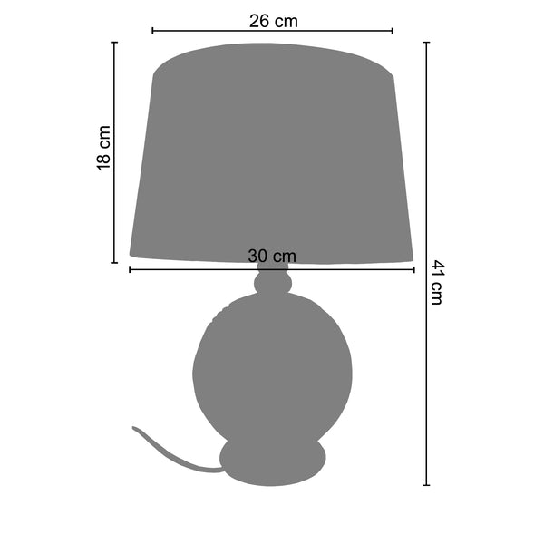 Lampe a poser TOSEL ABRUZZO verre et bois, tissu métalique H41xD26xP18cm - 1 Lumière