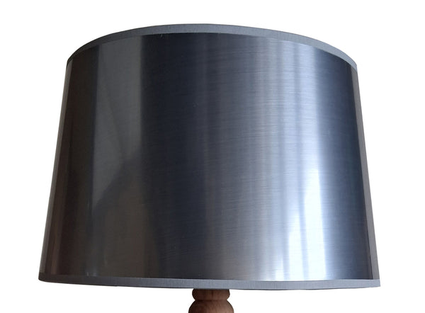 Lampe a poser TOSEL ABRUZZO verre et bois, tissu métalique H41xD26xP18cm - 1 Lumière