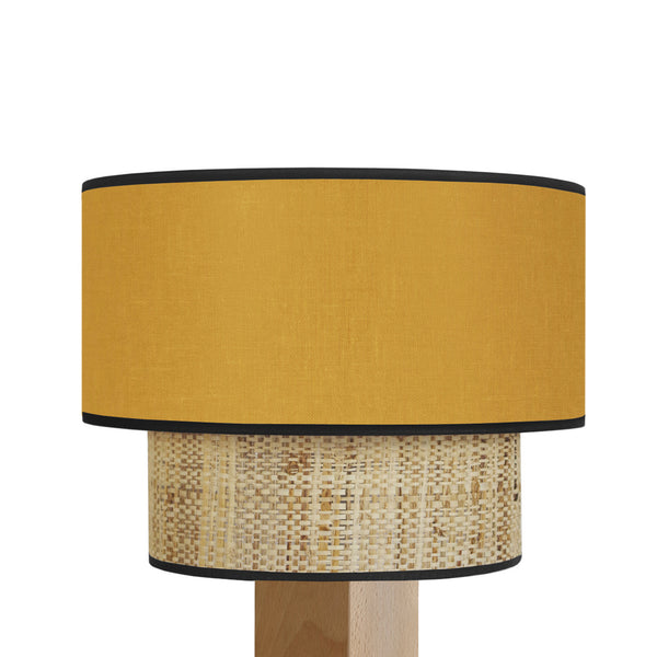 Lampe chevet SIRACUSA colonne cube bois