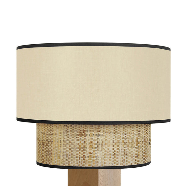 Lampe chevet SIRACUSA colonne cube bois