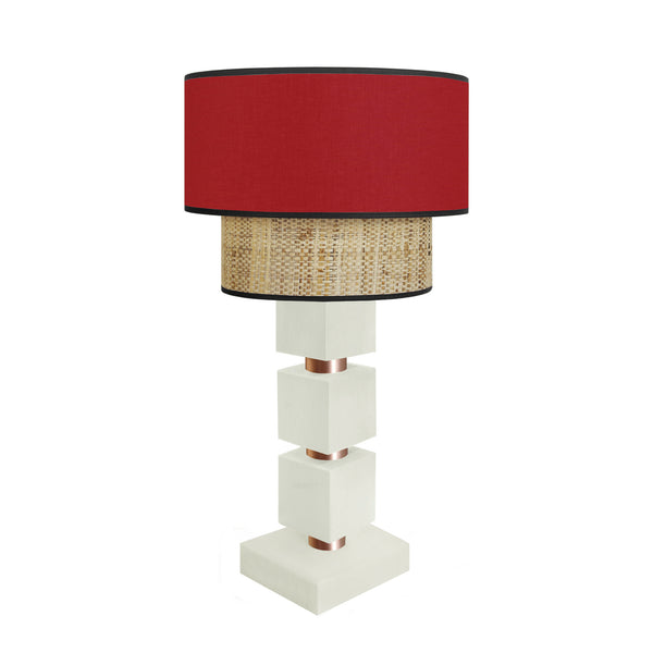 Lampe chevet SIRACUSA colonne cube bois