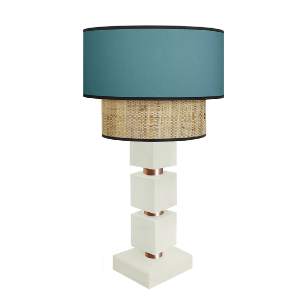 Lampe chevet SIRACUSA colonne cube bois
