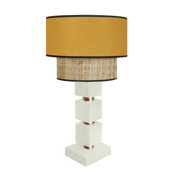 Lampe chevet SIRACUSA colonne cube bois