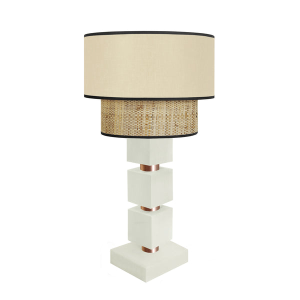 Lampe chevet SIRACUSA colonne cube bois