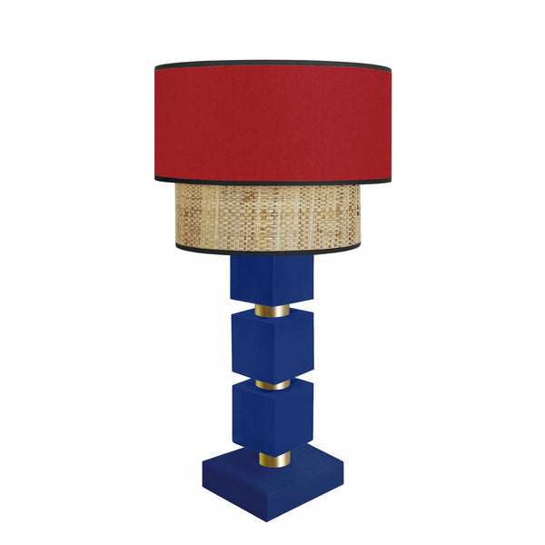 Lampe chevet SIRACUSA colonne cube bois