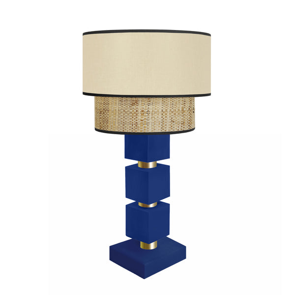 Lampe chevet SIRACUSA colonne cube bois