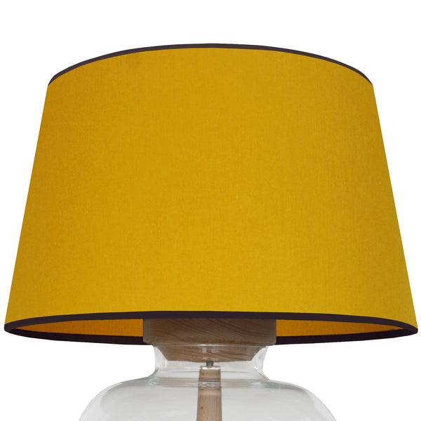 Lampe chevet LIBEREC colonne bois verre