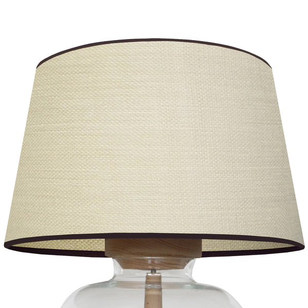 Lampe chevet LIBEREC colonne bois verre