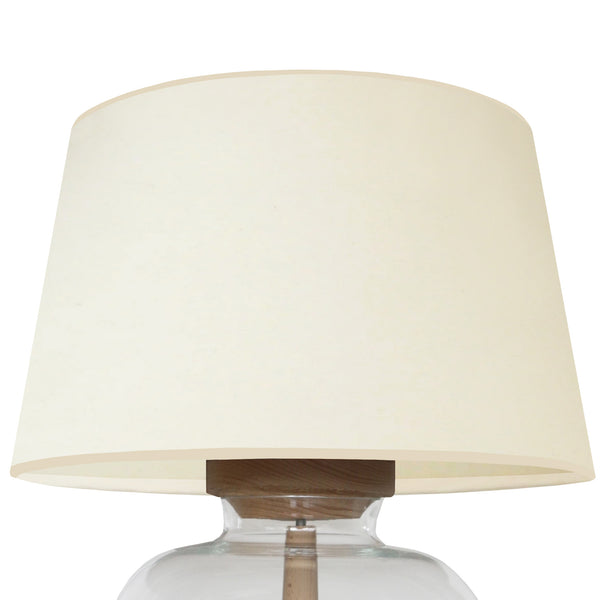 Lampe chevet LIBEREC colonne bois verre