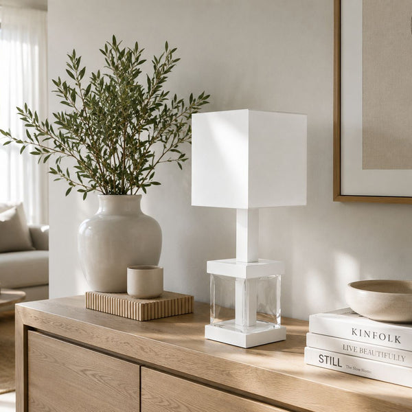 lampe a poser FRITZBURG verre cube