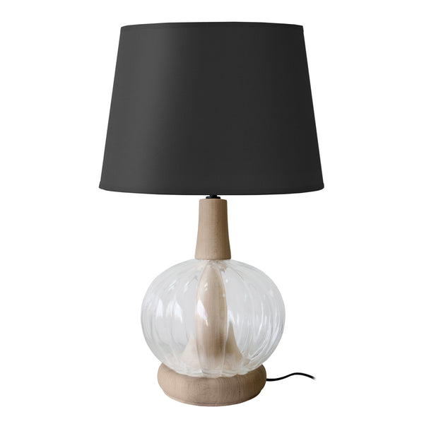 lampe a poser MARSEILLE bois verre colonne