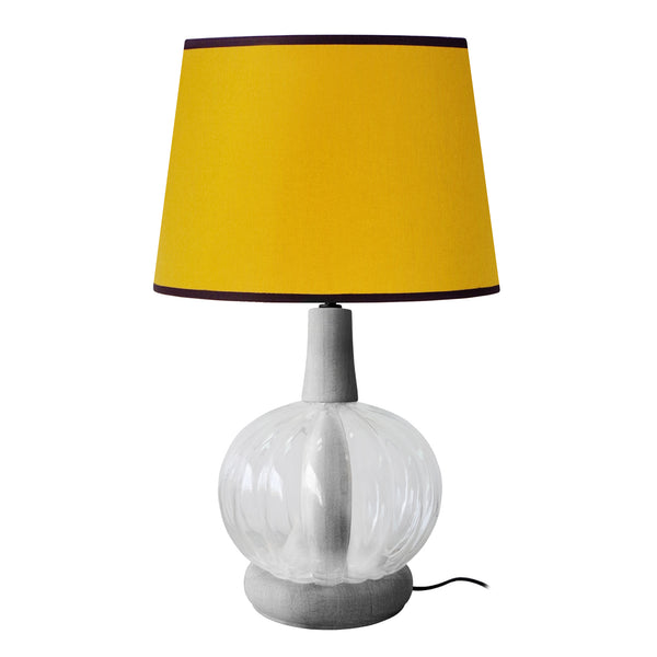 lampe a poser MARSEILLE bois verre colonne