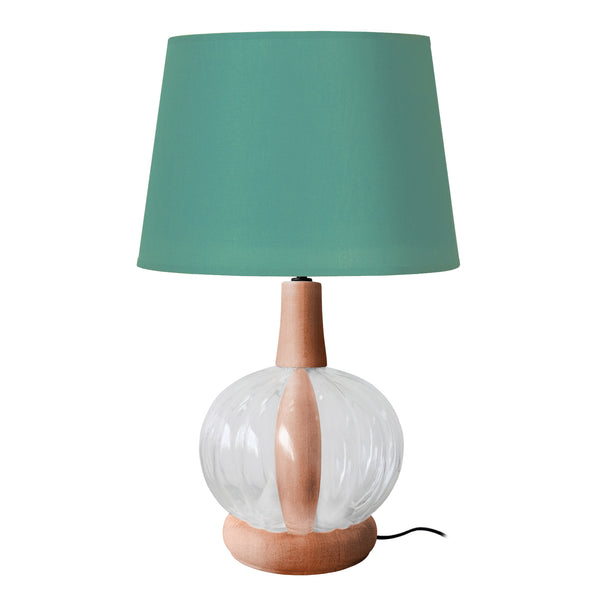 lampe a poser MARSEILLE bois verre colonne