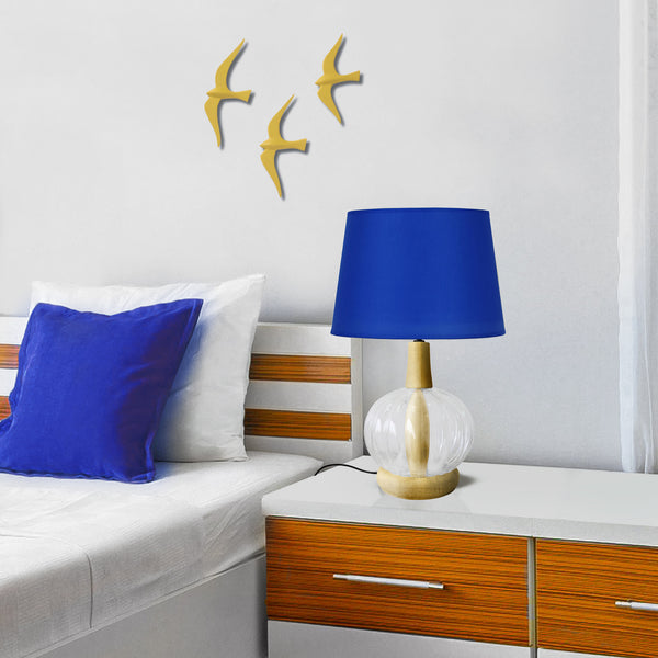 lampe a poser MARSEILLE bois verre colonne