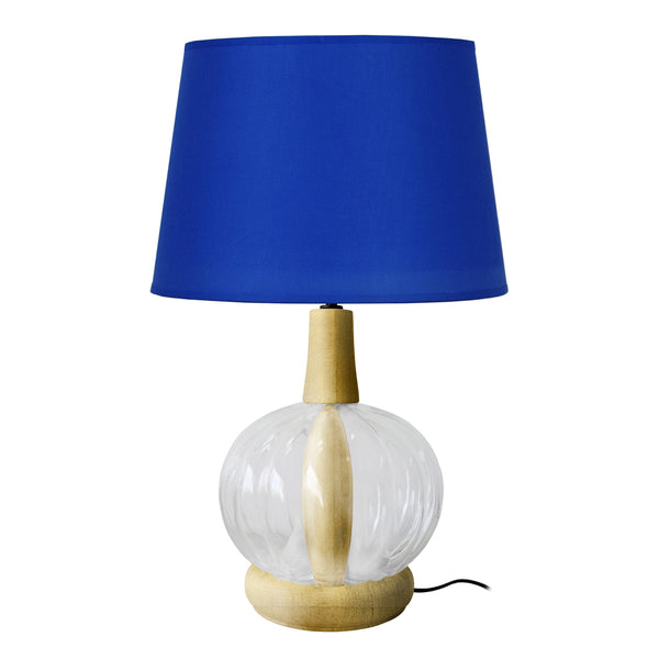 lampe a poser MARSEILLE bois verre colonne