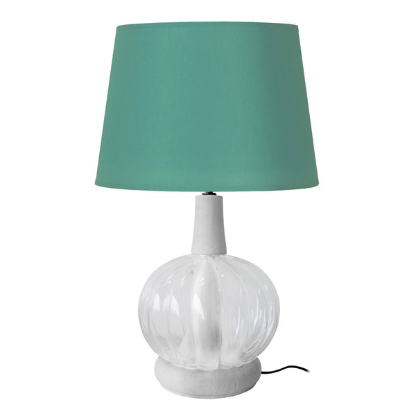 lampe a poser MARSEILLE bois verre colonne